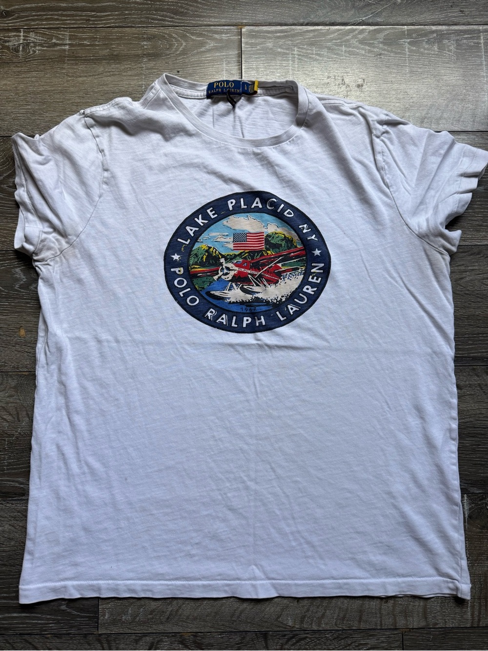 Polo by Ralph Lauren White Lake Placid Seaplane Graphic Tee